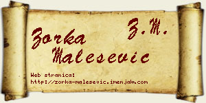 Zorka Malešević vizit kartica